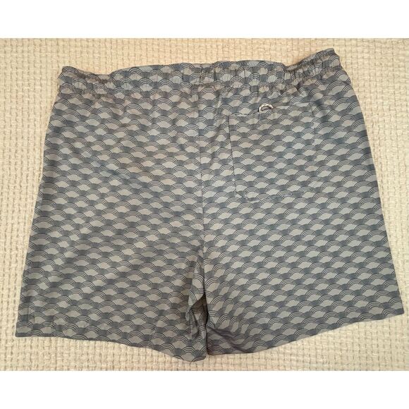 NWT BEN SHERMAN Classic Fit Wave Print Swim Trunks Blue Swimsuit Shorts Size XXL - Picture 5 of 11